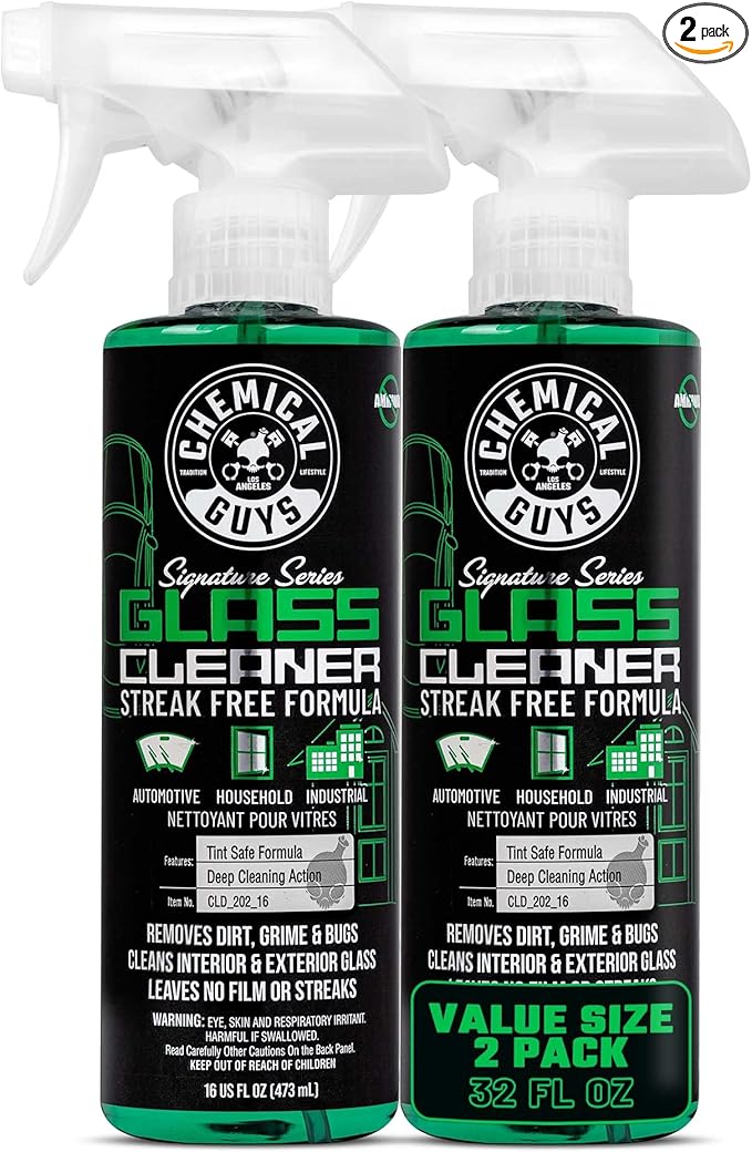 Chemical Guys Glass Cleaner Signature Series 2 Pack (2 x 16 Fl Oz) - Streak-Free Shine for Crystal Clear Windows and Glass Safe for Cars Trucks SUVs &amp More - CLD_202_1602