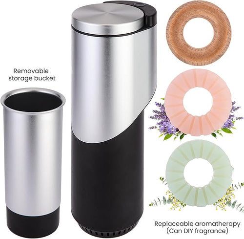2 in 1 Car Air Freshener and Garbage Can Multifunctional Car Aroma Diffuser with Trash Bin Portable Car Odor Eliminator &amp Interior Organizer for Auto Truck SUV Vehicle(Black)