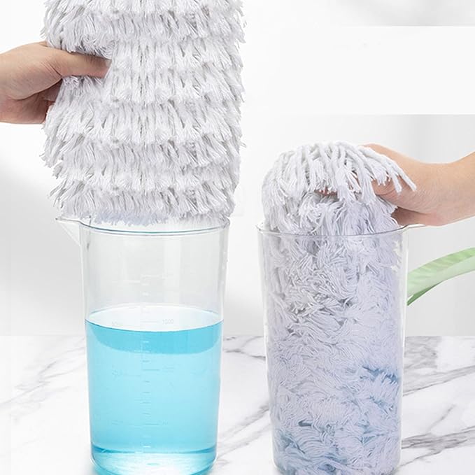 Pilipane Flat Mop for Floor Cleaning Innovative Flexible Head Efficient Dust Dirt Adsorption Dry Wet Mopping for Household Use Stainless Steel Plastic Cotton Yarn