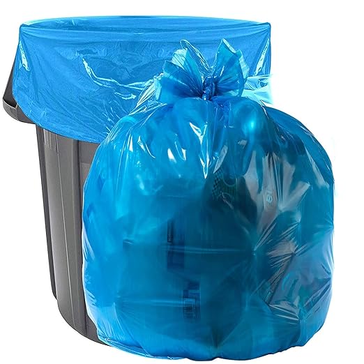 Aluf Plastics 33 Gallon 1.0 MIL Blue Trash Bags - 33 x 38 - Pack of 100 - For Home Kitchen Bathroom &amp Recycling