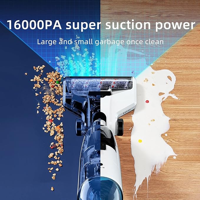 Hard Floor Vacuum Cordless Wireless Wet Dry Smart Vacuum Cleaner for Home Multi-Surface Cleaning Handheld Household (Color : White Size : US)