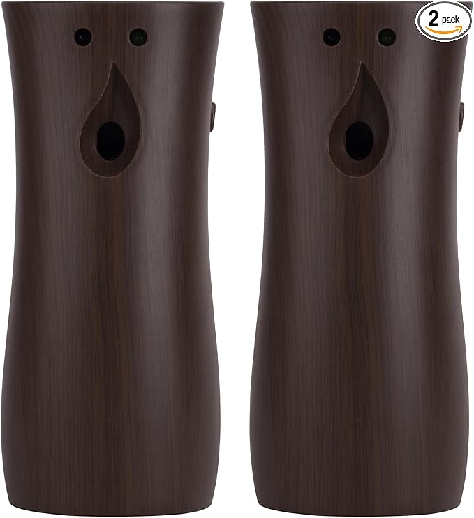 Automatic Air Freshener Spray Dispenser 2-Pack Wall Mounted or FreestandingMultiple Time SettingsCommercial and Home Use in Bathrooms Offices Living Rooms and Commercial Places (Wood 1121)