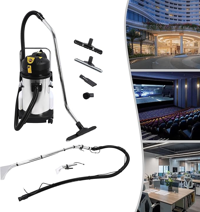 1000W 30L/7.93Gal Commercial Carpet Cleaning Machine 3 in 1 Professional Extractor Upholstery Wet Dry Vacuum Cleaner Portable Spot Cleaner for Hotels Offices