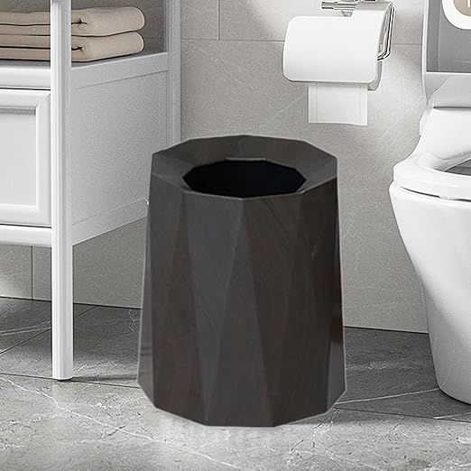 Trash Can Trash Bin Wastebasket Waste Basket for Living Room Patio Toilet Bedroom Walnut Color
