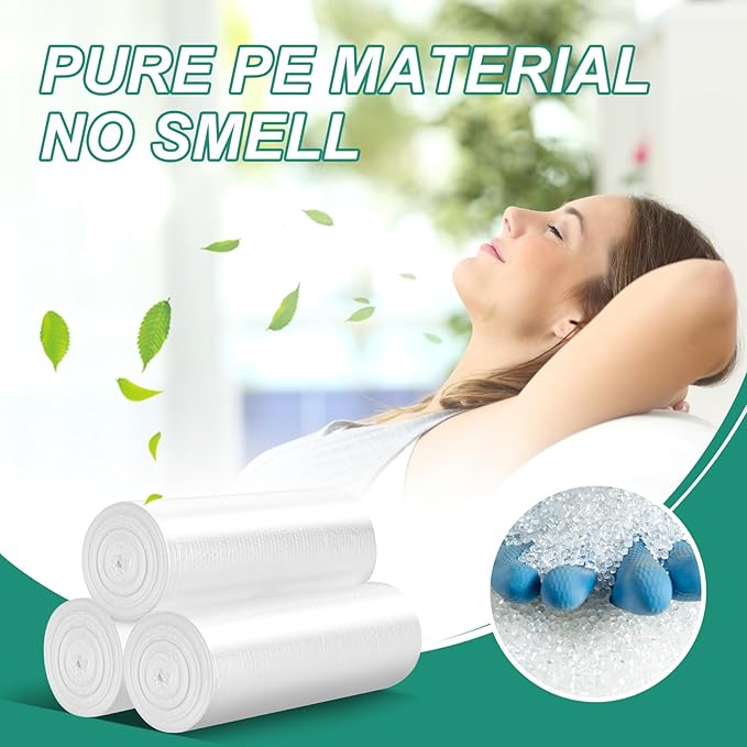Magesh 4-6 Gallon Trash Bag Strong Leakage-Free Small Garbage Bags Unscented Thick for Bathroom Office Kitchen Small Trash Can 15L 1000 Bags Clear
