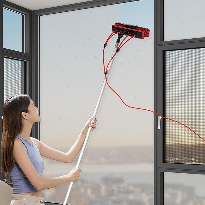 26ft Window Cleaning Washing PolesWindow Washing Kit Suitable for high Windows Cleaning Solar photovoltaic Panel Cleaning and Cleaning Cars Trucks Vans caravans Windows