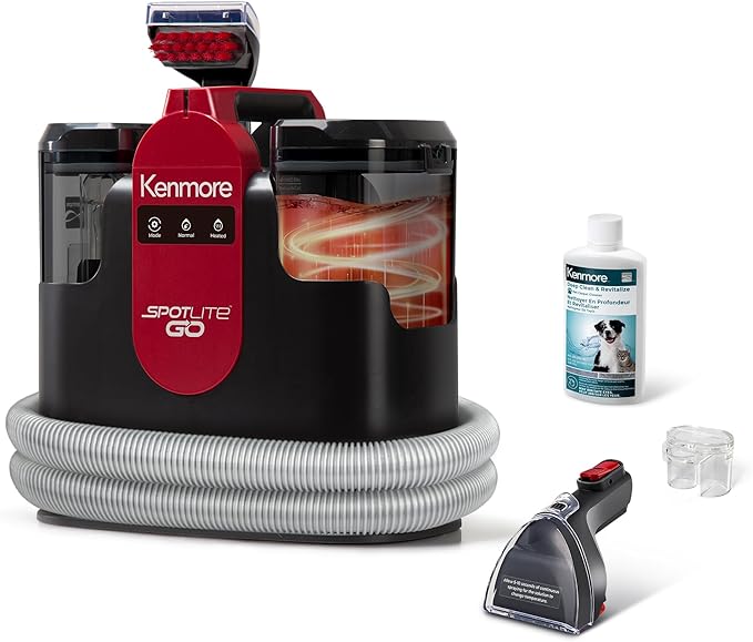 Kenmore KW1050.01 Upgrade Portable Heated Carpet &amp Upholstery Spot Cleaner 16Kpa Power Suction with Versatile Tools for Pets Area Rugs and Couches