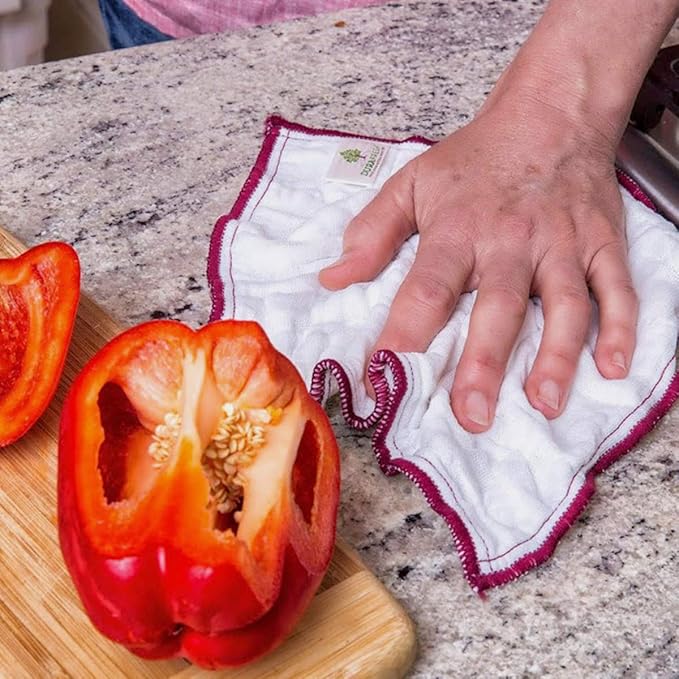 Wood Fiber Cloth Multipurpose Cleaning Eco-Friendly Sustainable Constructed so Food and Odor-Causing Particles can be Rinsed Away (8 Pack) - 9.5 x 11