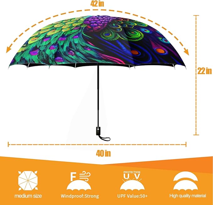 Small Compact Travel Automatic Folding Umbrella for Women Portable Lightweight Rain Wind UV Sun Shade