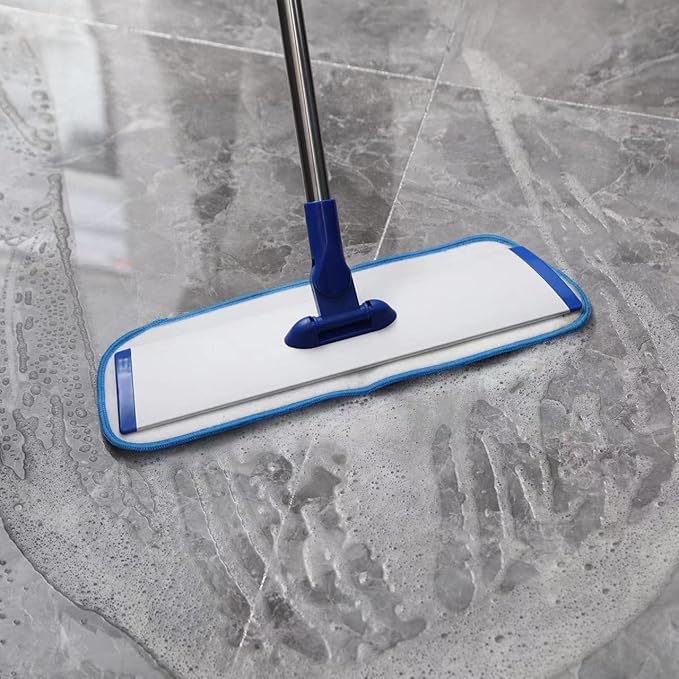 18 Professional Microfiber Mop Floor Cleaning mop Flat Mop with Stainless Steel Handle4 Reusable Washable Mop Pads and mop Pads BrushMicrofiber Mop for Hardwood (18 Microfiber Mop)