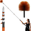 26 FT Cobweb Duster with Extension Pole Cobweb Duster with 5-20FT Telescoping Extension Pole Cleans Spider Webs Washable &amp Reusable for High Ceilings Fans &amp Outdoor &amp Indoor Cleaning