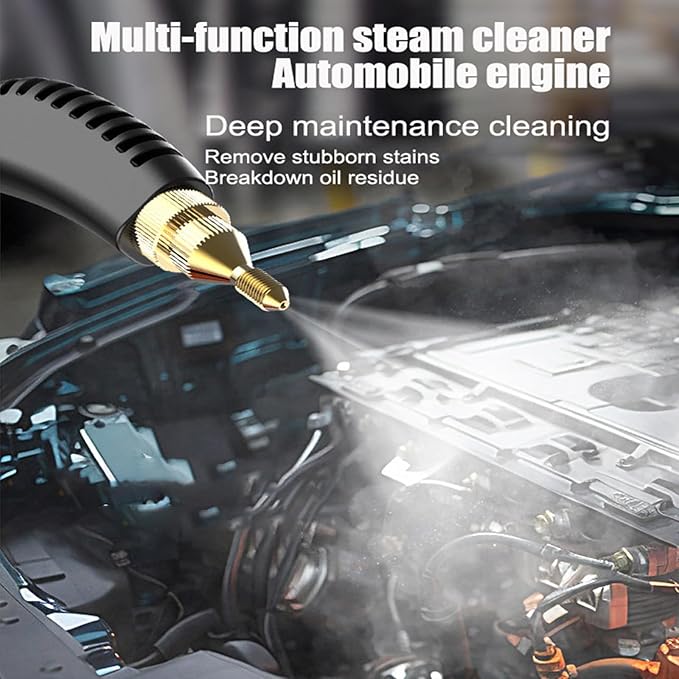 Handheld Steam Cleaner - 1600W Portable Pressurized Cleaner 4.5 Bar Pressure 3 Brush Heads 50-400ml/min Ideal for Air Conditioning Kitchen Range Hood and Car Cleaning