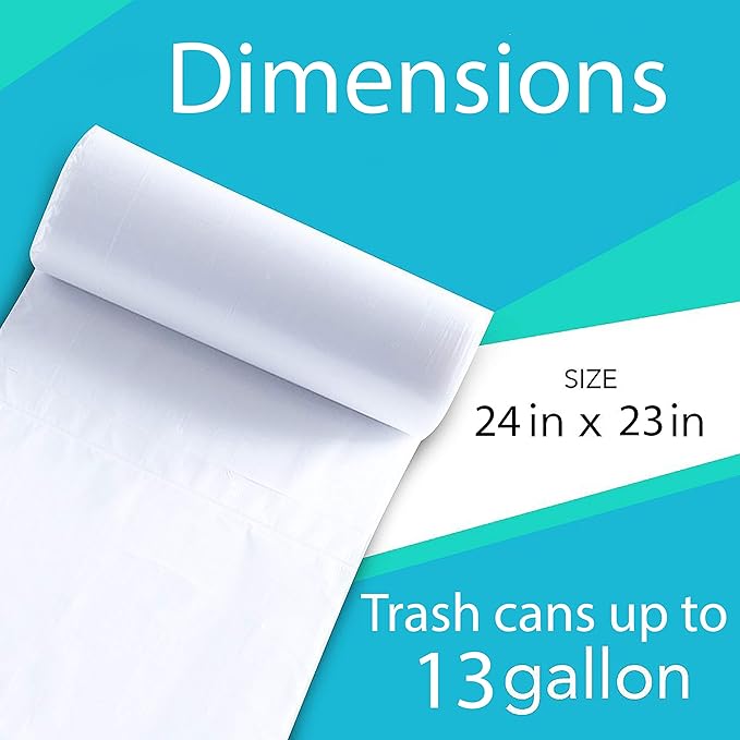 13 Gallon Clear Trash Bags 150 Pack Unscented Tall Kitchen Recycling Garbage Waste Bag