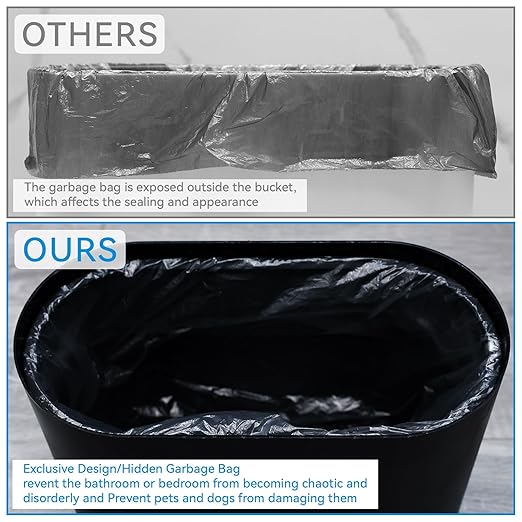 Yieach 3.17 Gallon Thin Small Black Bathroom Trash Can with Lid12L Small Pet/Dog Proof Slim Trashcan and Skinny Covered Trash CanPlastic Covered WastebasketGarbage Can for KitchenOfficeRVBedroom