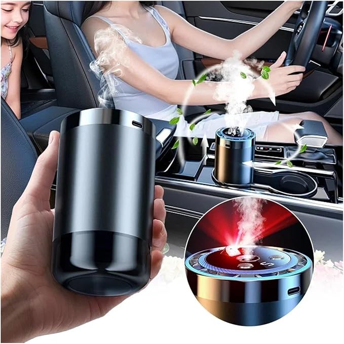 5 Modes Car Air Freshener - Electric Aroma Diffuser for Car Air Vent - Essential Oil Mist Humidifier &amp Aromatherapy Fragrance Diffuser(Aluminum-Gardenia)