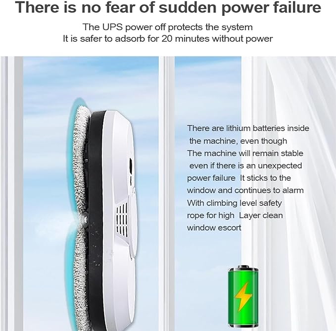 Window Cleaning Robot Window Robot Vacuum Cleaner 2800Pa Strong Suction Smart Window Cleaning Robot Remote Control Cleaning for Interior/Exterior Windows Mirror Door