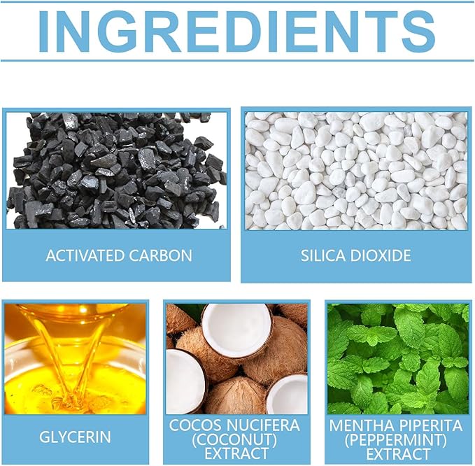 Refrigerator Deodorant Box with Activated Carbon Coconut Shell Odor Eliminator 50G/1.76OZ Reusable Freshener for Home and Commercial Use White