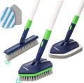 BOOMJOY 4 in 1 Shower Cleaning Brush 58 Extendable Tub and Tile Scrubber Set Grout Brush with Long Handle Shower Tile Floor Scrubber for Cleaning Baseboard Bathroom Toilet Kitchen