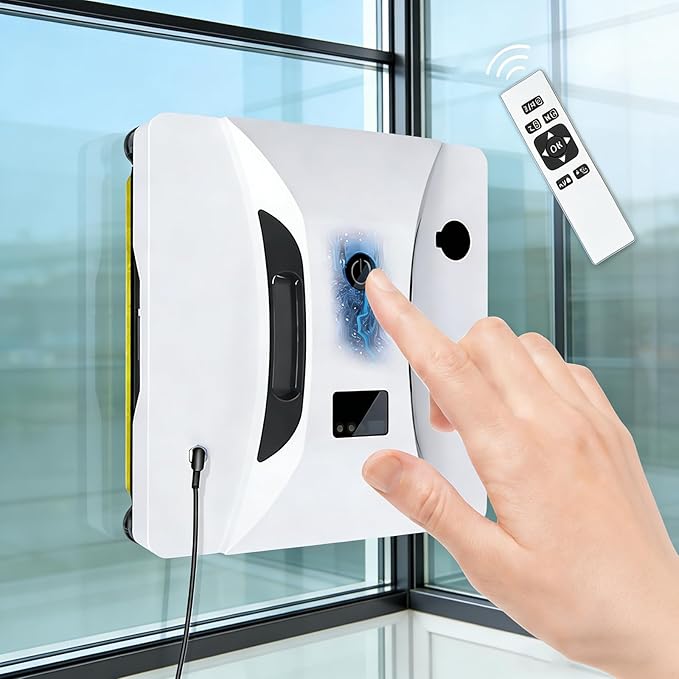 Automatic Water Spray Window Cleaning Robot with Remote Control Smart Glass Cleaner with Strong Suction &amp Anti-Fall for Indoor Outdoor Windows Tile Ceiling