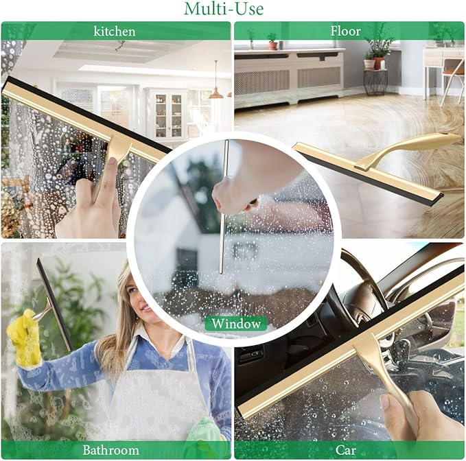 Stainless Steel Squeegee for Shower Doors All-Purpose Shower Squeegee for Bathroom Window and Car Glass 14 Inches