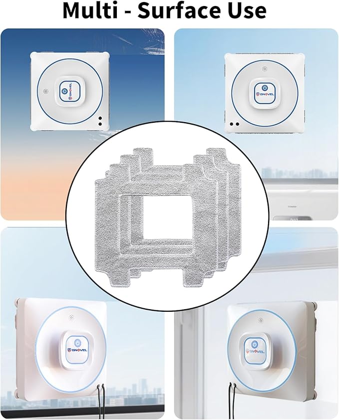12-Pack Replacement Cleaning Pads for YW336 Window Cleaning Robot | Reusable Microfiber Pads | Washable