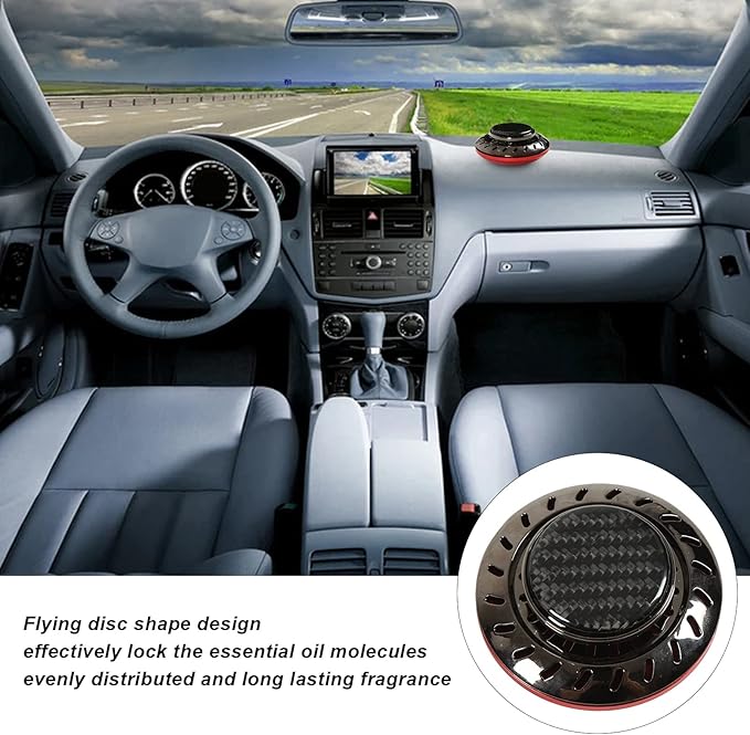 Car Air Freshener Flying Disc Design Long Lasting Aromatherapy with Plant Extracts Adjustable Fragrance Intensity Odor Removal for Car Interior Purifies Air Includes 2 (Red)