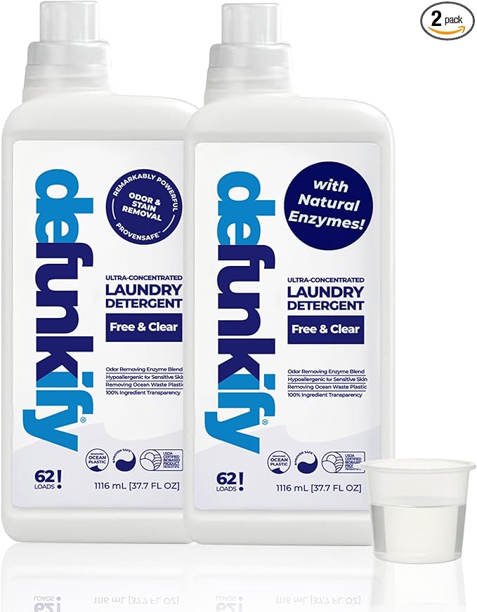 Laundry Detergent 124 Load. Unscented Liquid Laundry Detergent Washing Soap for Sensitive Skin. ProvenSafe™ Fabric Stripper Cleaning Supply w/Odor &amp Stain Remover for Activewear &amp All Fabrics