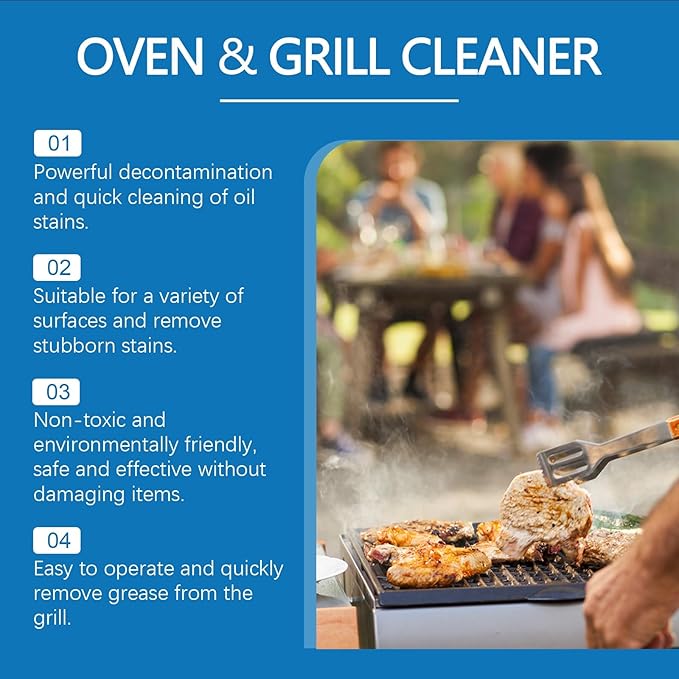Grill &amp Oven Cleaner Heavy-Duty Foam For Grease &amp Carbon Multi-Surface Kitchen Degreaser(3PCS)
