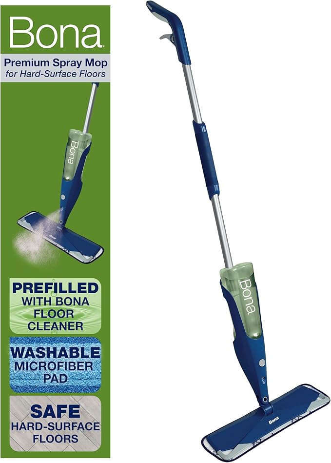 Bona Premium Motion Multi-Surface Floor Spray Mop - Includes Multi-Surface Floor Cleaning Solution and Machine Washable Microfiber Cleaning Pad - for Stone Tile Laminate and Vinyl Floors