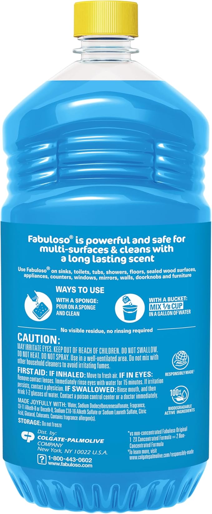 Fabuloso 2X Multi-Purpose Cleaner No Rinse Floor Cleaner Long-Lasting Freshness Tropical Spring Scent 56 fl oz