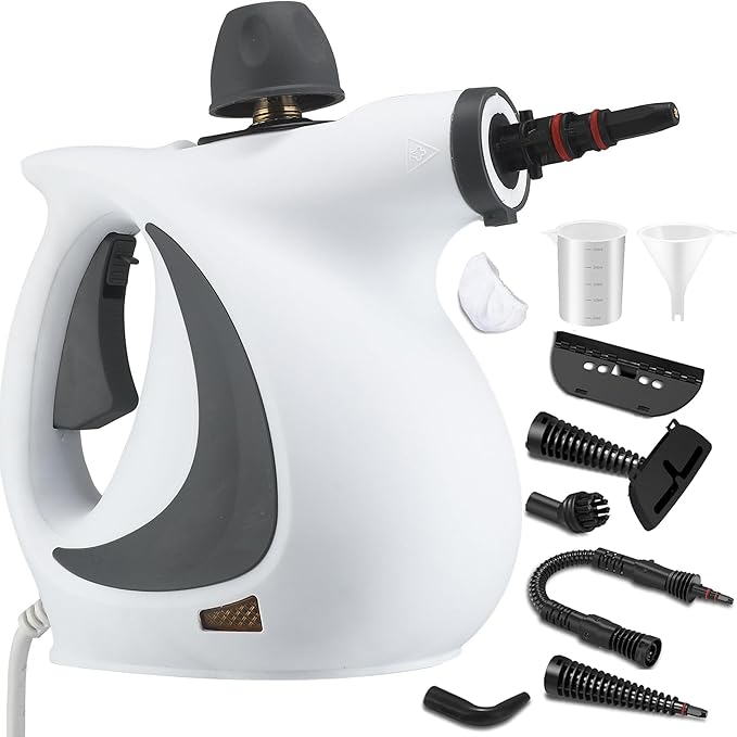 Steam Disinfection Cleaner – Handheld Multi-Purpose Steamer with 8 Accessories Powerful 1500W Steam Child Lock &amp Safety Cap for Home Kitchen Appliances（1 Set Steam Cleaner）