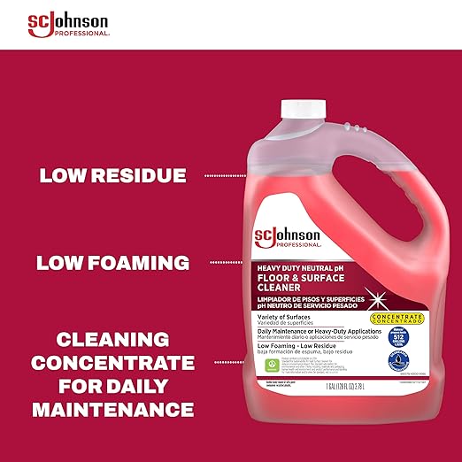 SC Johnson Professional Heavy Duty Neutral pH Floor and Surface Cleaner Floor Cleaner Concentrate 1 Gallon for Professional Use Only