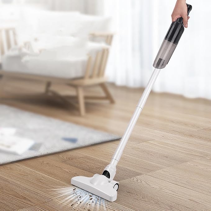 Sanpyl Cordless Vacuum Cleaner Rechargeable Handheld Stick Vacuum Support Rotation 180 Left and Right Tilt 90 up and Down Up to 25 Mins for Carpet Hard Floor Pet Hair