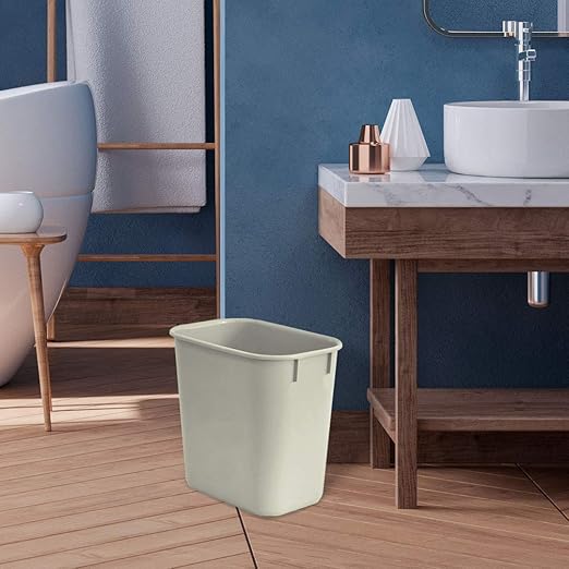 Acrimet Wastebasket Deskside Bin 3.25 Gallon/13 Quart/ 12 Liter (Plastic) (Light Gray Color) (Set of 4)