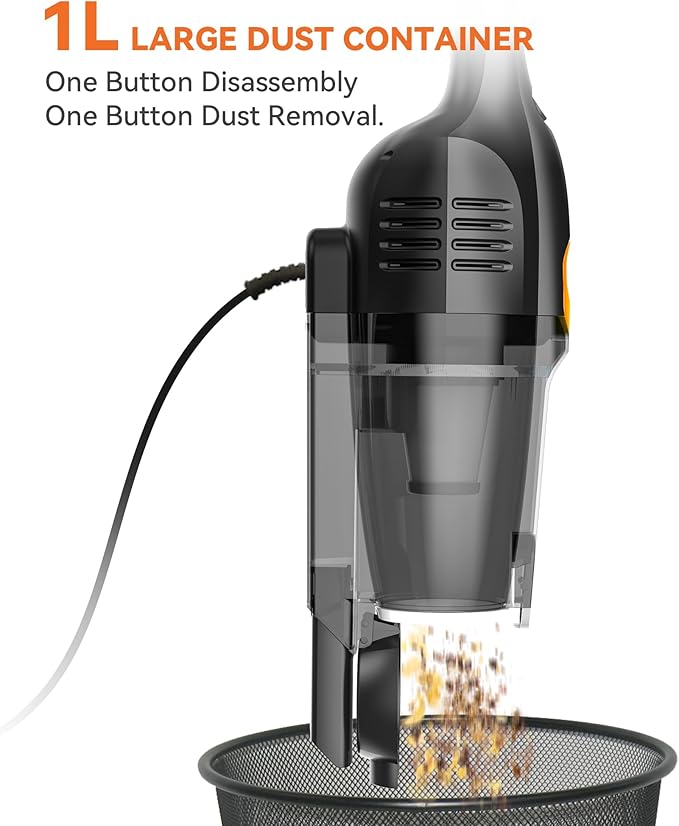Vazone R6X Corded Stick Vacuum Cleaners for Home 20Kpa Powerful Suction Stick Vacuum with 16Ft Cord 2 in 1 Lightweight Handheld Vacuum Cleaner for Hardwood Floor Pet Hair