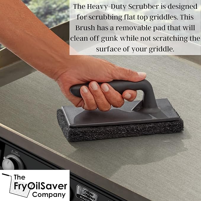 Griddle-Whiz 3 Piece Griddle Cleaning Kit | Liquid Grill Cleaner w/Griddle Scraper &amp Scrubber Pad for Flat Top Grills | For Blackstone Accessories by FryOilSaver (32oz Bottles)