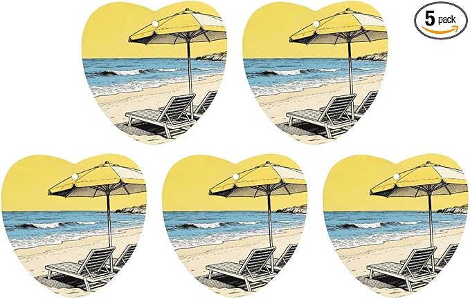 5PCS Car Air Freshener Hanging Personalized Double Sided Summer Beach Car Fresheners Long Lasting New Cars Scents Cute Automotive Freshies for Closets Drawers (tea)