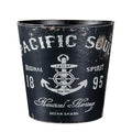 Trash Can 10L/2.64Gallon British Style Trash Bin Household Uncovered Garbage Can Decoration(Boat Anchor Pattern) - Pattern-1
