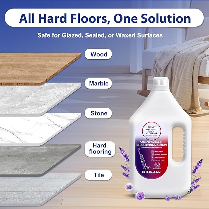 Lavender Floor Cleaning Solution 82 FL OZ Deep Cleans for Multiple Hard Floors Compatible with Tineco S3/S5/S7 Pro &amp iFloor 3/5 (No Steam) Stain-Busting Deep Deodorization Pet Friendly