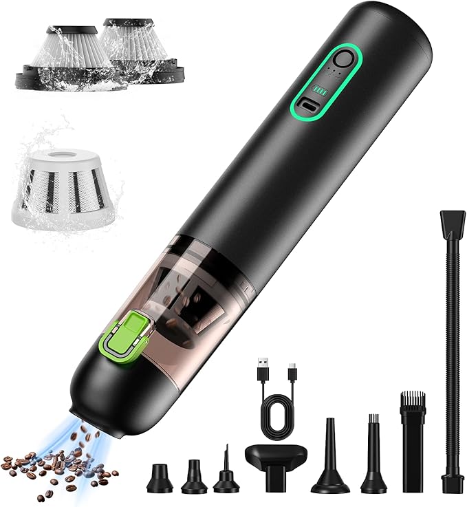 Car Vaccum Rapair VC28 Handheld Vacuum 4-in-1 Mini Vacuum Cleaner with 20000pa Suction Power Rechargeable Vacuum with 3 Suction Modes Portable Cordless Vacuum for Car Home Office Desk Keyboards