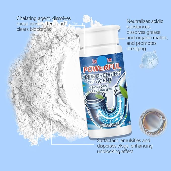 Drain Cleaner - Professional Strength Drain Unblocker for Kitchen Bathroom Sink &amp Toilet - Removes Clogs Fast &amp Leaves No Residue(2PCS)