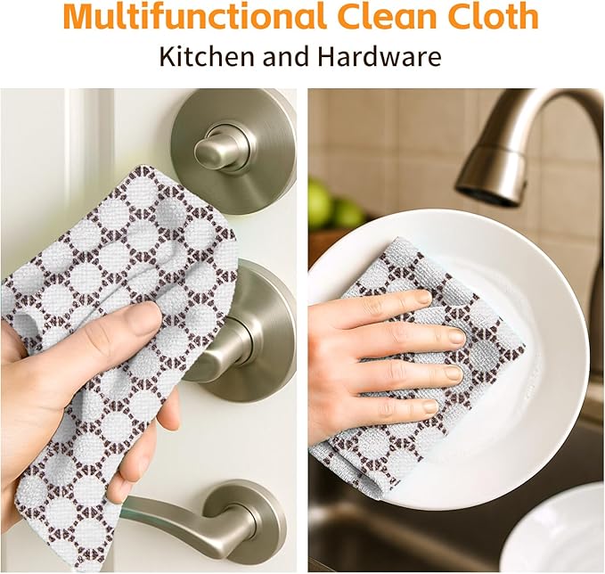 Microfiber Cleaning Cloth Roll 50-Count Reusable Durable No Streaks Absorbent Lint-Free Non-Scratch Easy Tear-Away Towels Dish Rags for Kitchen Home Car &amp Glasses White Waffle 12x12 in