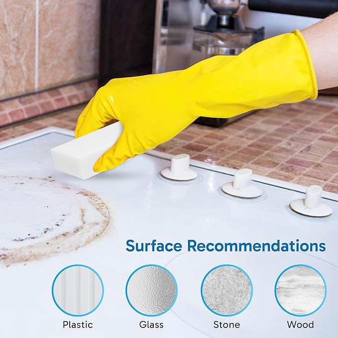 (40 Pack) Extra Large Eraser Sponge – Extra Thick Long Lasting Magic Melamine Cleaning Sponges in Bulk – White Foam Pads for Walls Kitchen Bathroom Floor &amp Baseboard Cleaner