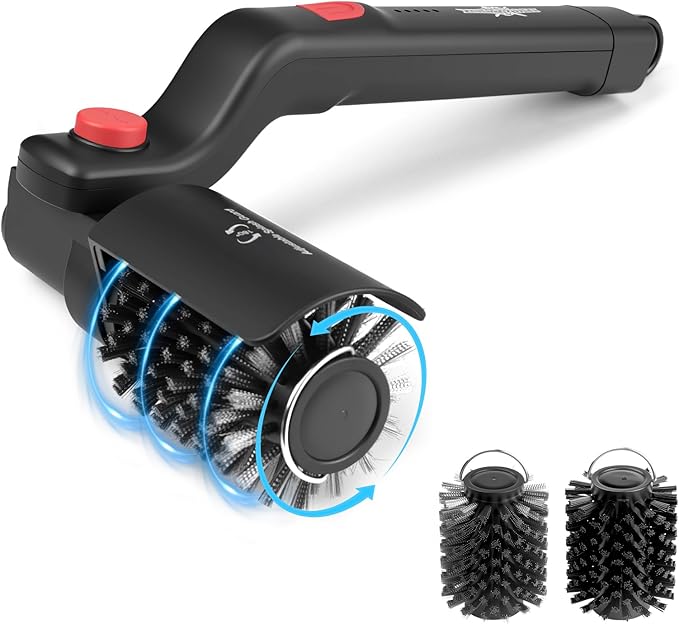 Electric Rotary Grill Brush with 1 Replacement HeadCordless Rechargeable Grill Cleaning Brush with Adjustable AngleNo Bristle SheddingGifts for Men/Dad
