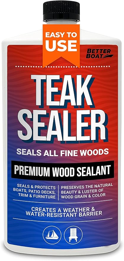 Better Boat Teak Cleaner and Brightener for Wood Teak Oil or Sealer for Boats Indoor Furniture Shower Stools and Outdoor Wood Furniture Restorer for Stains
