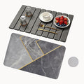 2pcs Stone Dish Drying Mat for Kitchen Counter - Foldable 24 16 Heat Resistant Eco Friendly Super Absorbent Diatomaceous Earth Dish Drying Mat Plate BowlMatch Any Countertop