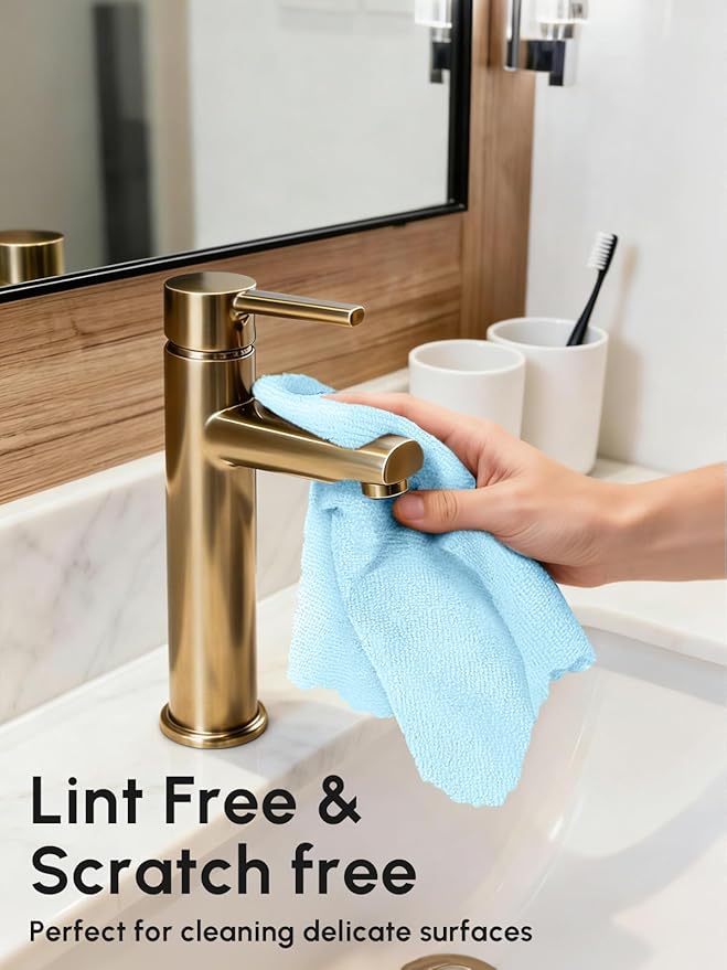 Microfiber Cleaning Cloths Roll 225 Pack Tear Away Microfiber Towels Roll 12 x 12 Lint Free Rags Reusable Cleaning Cloths Washable Scratch FreeUltra Absorbent Dish Rags(Blue)