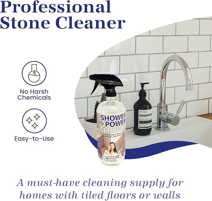 Marblelife Power Shower Cleaner Heavy-Duty Shower &amp Tub Bathroom Cleaner A Must on Basic Bathroom Cleaning Supplies 32 oz