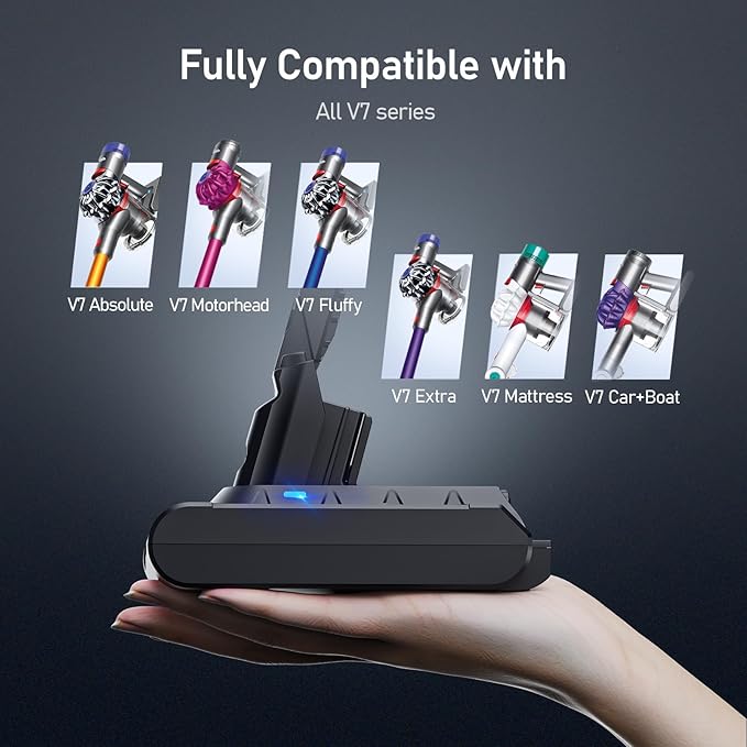 Keenstone 8000mAh Battery Replacement for V7 21.6V Li-ion Battery for SV11 V7 Motorhead V7Animal V7Extra V7Mattress V7Absolute V7Allergy Vacuum Cleaners 3 Filters and 1 Post-Filter Included