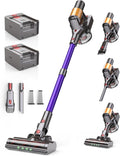 Cordless Vacuum Cleaner 2 Batteries 120 Mins Runtime 600W 50KPA Stick Vacuum with Self-Standing Tangle-Free Brush Vacuum Cleaners for Home Hardwood Floor Carpet Pet Hair